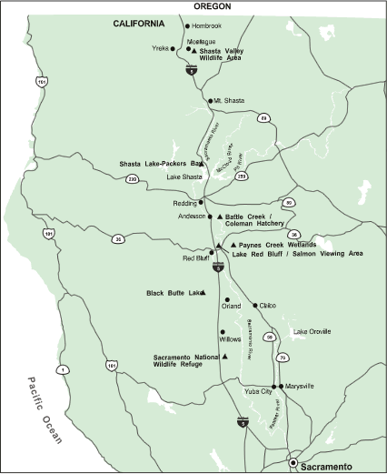 Sacramento to Oregon Border via 1-5